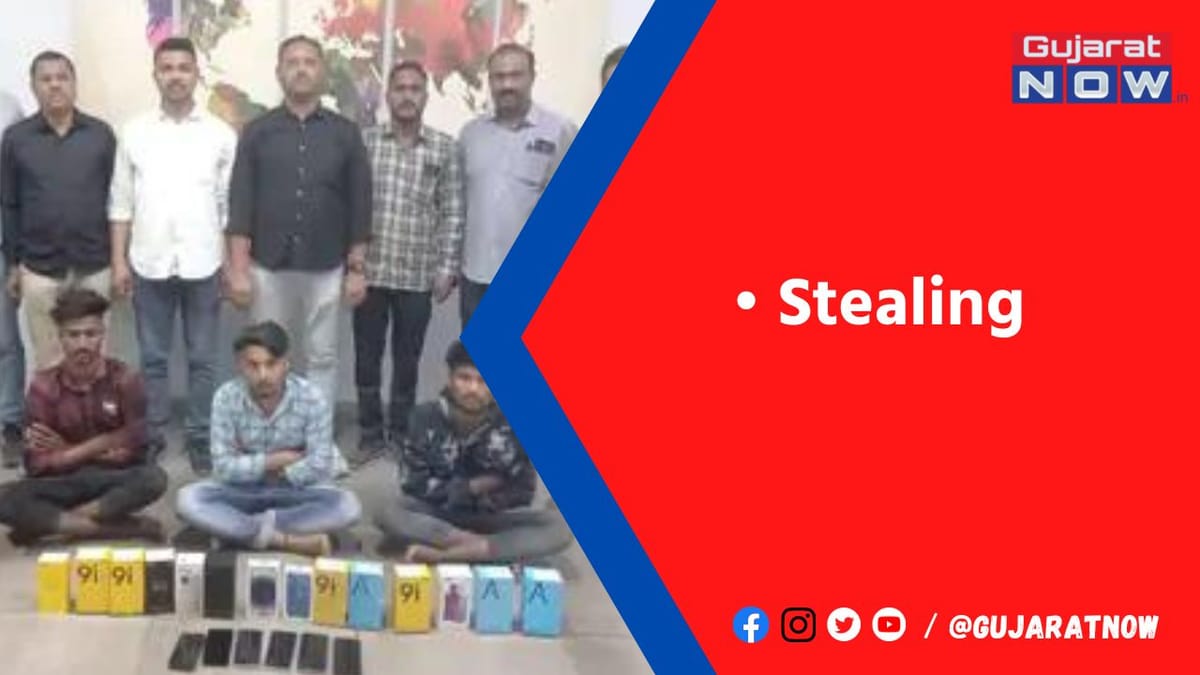 મોબાઈલની દુકામાં બાકોરું પાડી 5 લાખના મોબાઈલની ચોરી કરનાર ત્રણ તસ્કરો ઝડપાયા
