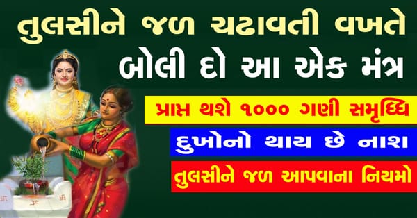 તુલસીમાં જળ ચઢાવતી વખતે બોલો આ મંત્ર, પ્રાપ્ત થશે 1000 ગણી વધારે સમૃદ્ધિ, જાણો નિયમો