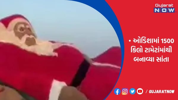 ઓડિશામાં 1500 કિલો ટામેટાંમાંથી બનાવ્યા સાંતા!