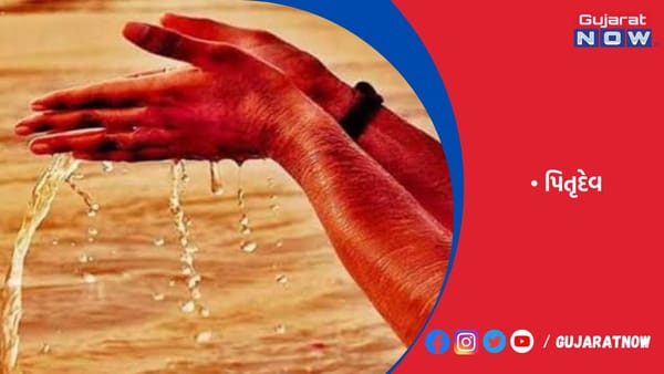 હથેળીમાં જળ લઈને અંગુઠા દ્વારા પિતૃદેવને અર્પણ કરો