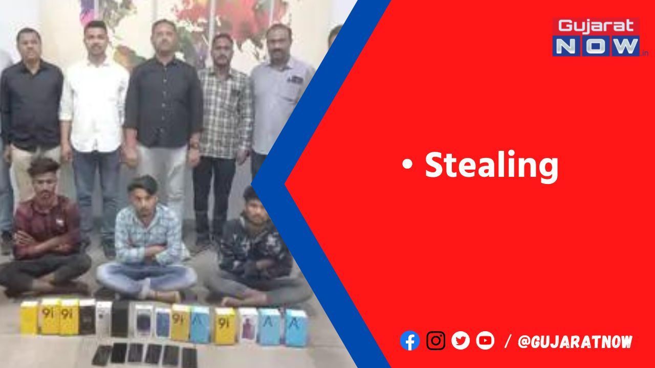 મોબાઈલની દુકામાં બાકોરું પાડી 5 લાખના મોબાઈલની ચોરી કરનાર ત્રણ તસ્કરો ઝડપાયા